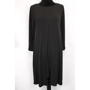 Chico's Overlay Dress Knee Length Women S Slinky Knit Black Long Sleeve Goth